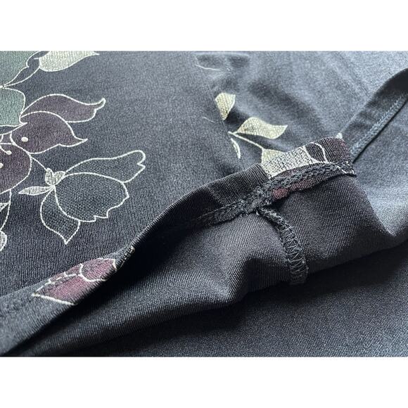 Vintage Social Circles Elastane Form Fitting Black & Floral Dress Sz 10P/M - Picture 10 of 16